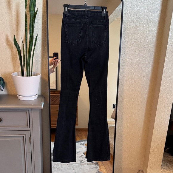 Black Skinny Flared Jeans - Picture 4 of 6